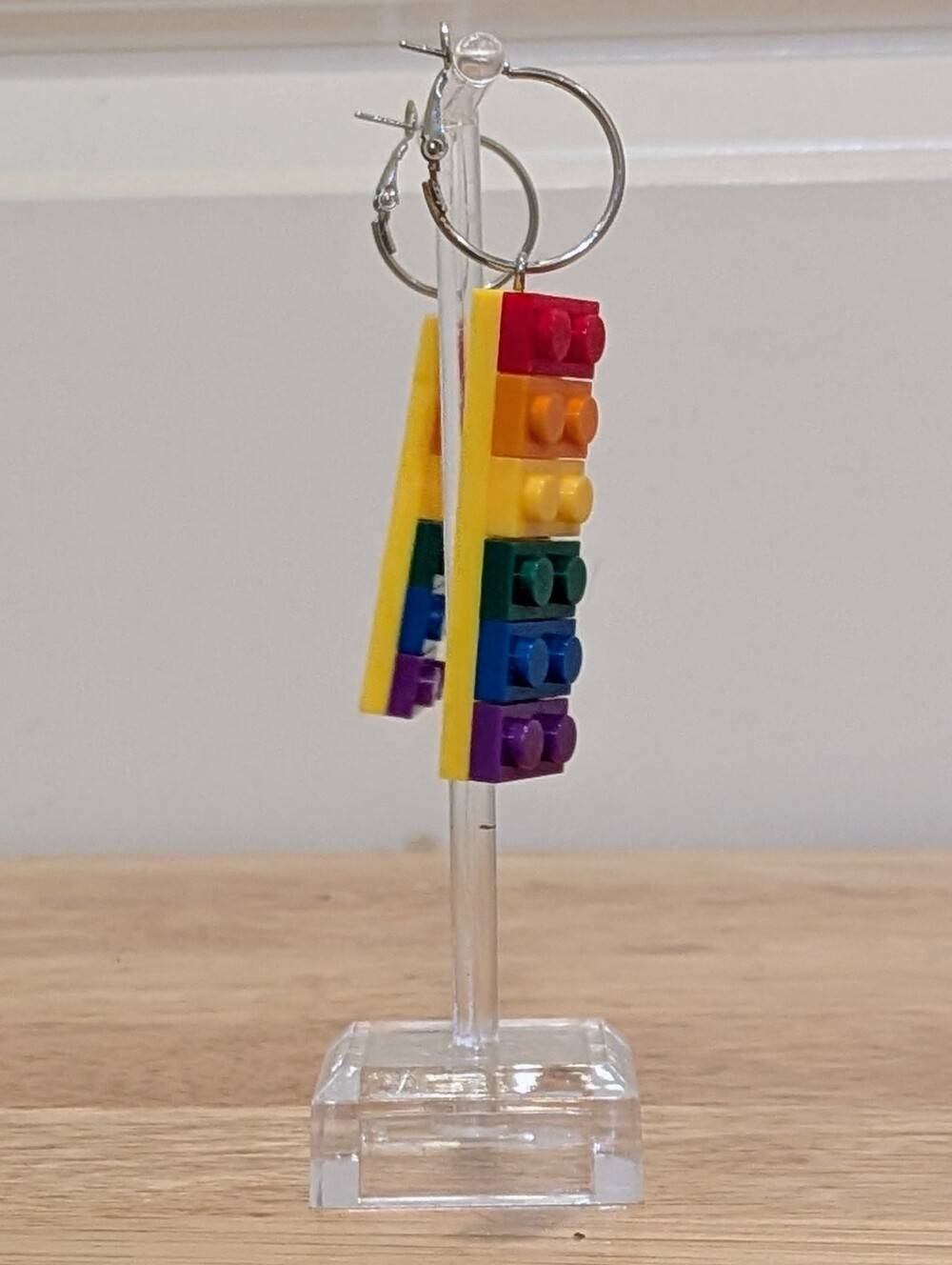 EUC Rainbow Lego LGBTQIA2S Pride Themed Dangle Earrings - Picture 6 of 7